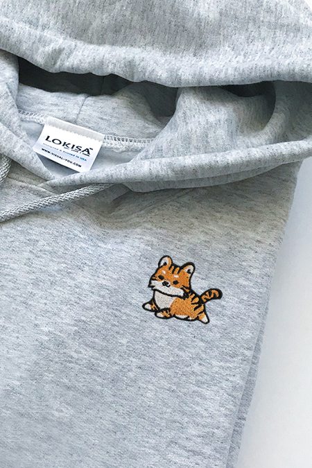 Chubby Tubby Orange Tiger Embroidered Hoodie