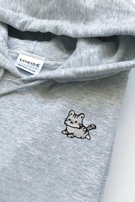 Chubby Tubby White Tiger Embroidered Hoodie