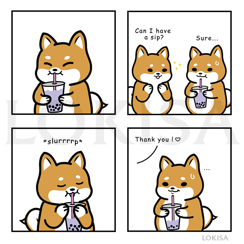 Shiba Inu Buddies Boba Comic Mug