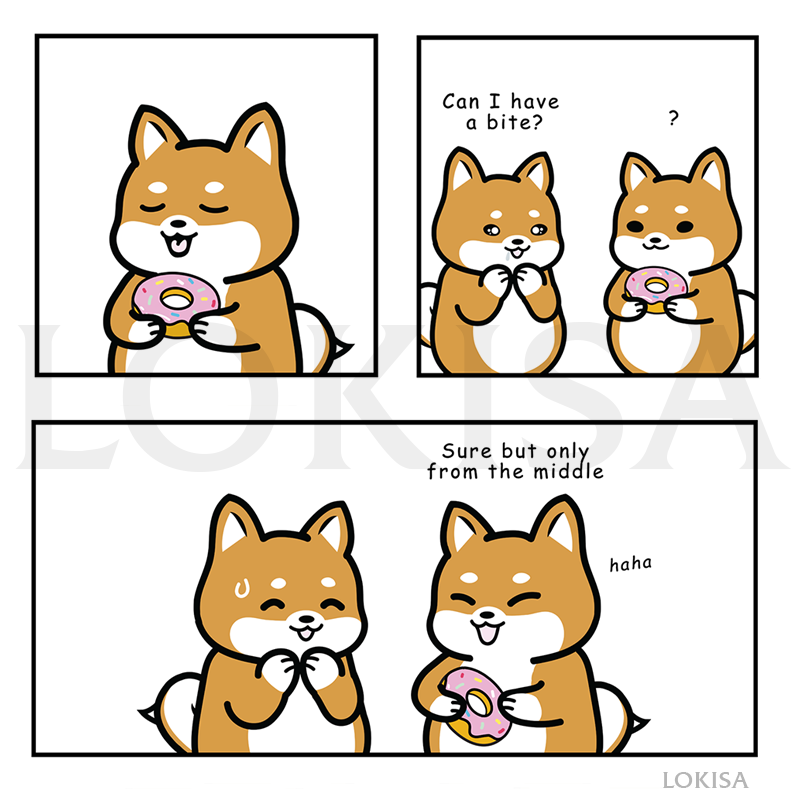 Shiba Inu Buddies Donut Comic Mug