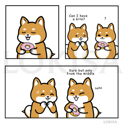 Shiba Inu Buddies Donut Comic Mug