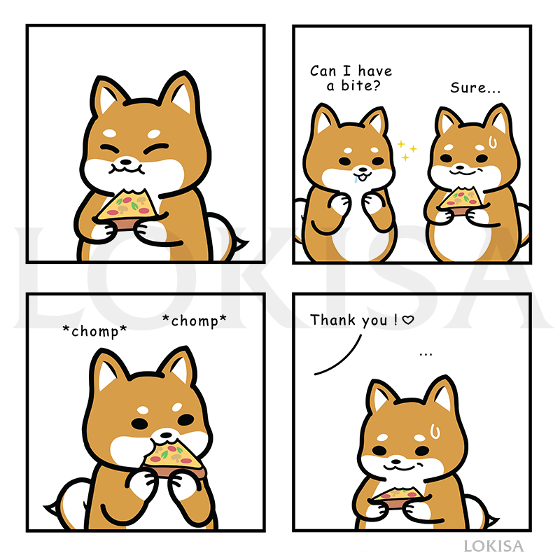 Shiba Inu Buddies Pizza Comic Mug