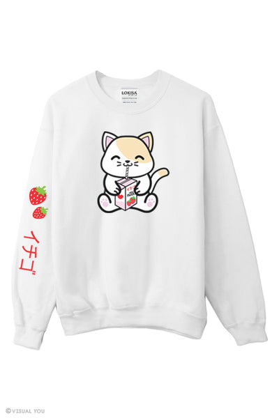 Strawberry Milk Box Kitty Sweatshirt