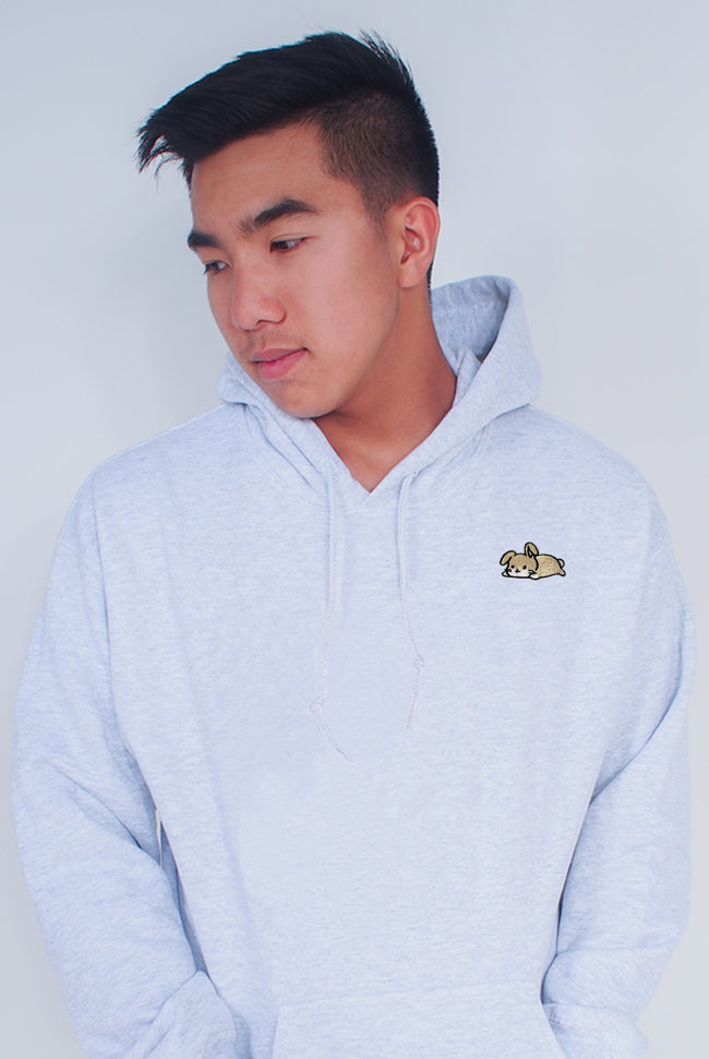 Relaxing Cream Rabbit Embroidered Hoodie