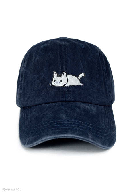 Relaxing Kitty Dad Cap - Wash Style