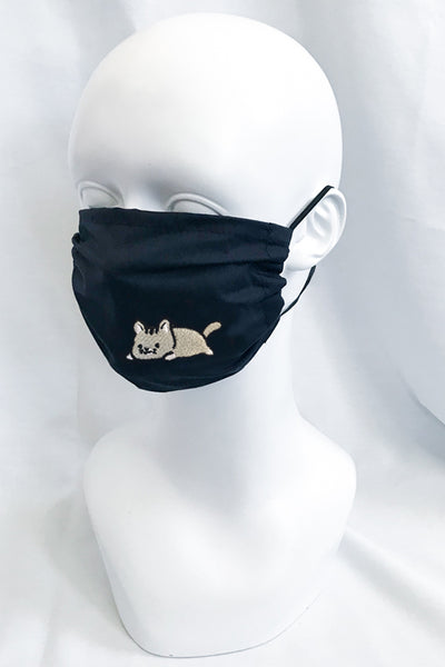 Embroidered Kitty Face Mask