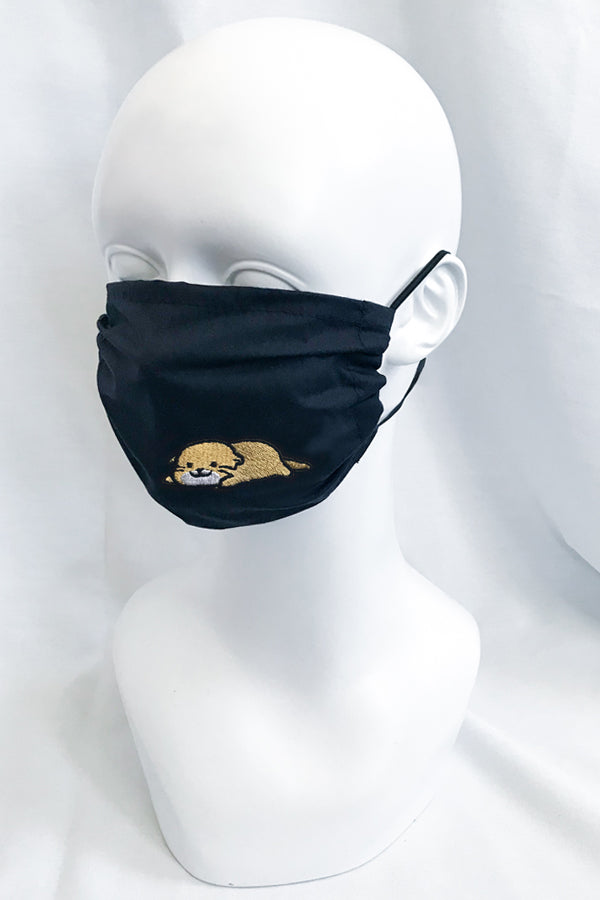 Embroidered Otter Face Mask