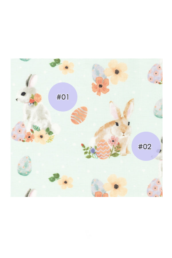 Fun Loving Bunny Rabbit Flower Pastel Cotton Fabric Face Mask