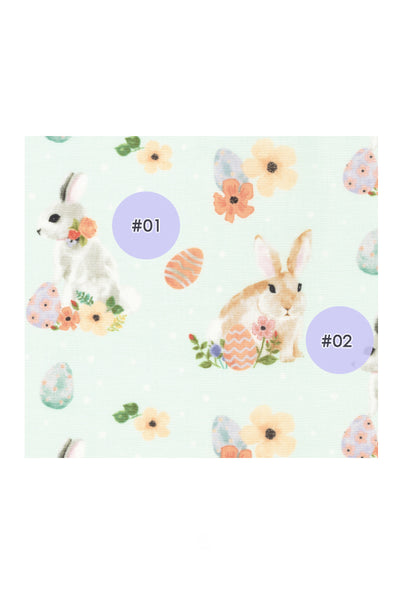 Fun Loving Bunny Rabbit Flower Pastel Cotton Fabric Face Mask