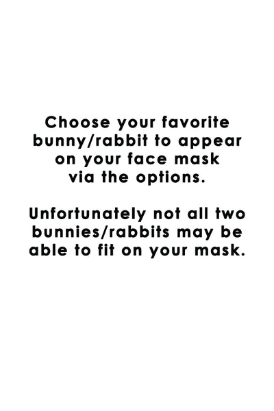 Adorable White Bunnies Purple Cotton Fabric Face Mask