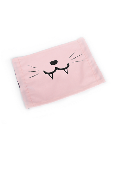 Cute Kitty Face Mask (with Fangs) - Pink, Light Pink or Light Purple