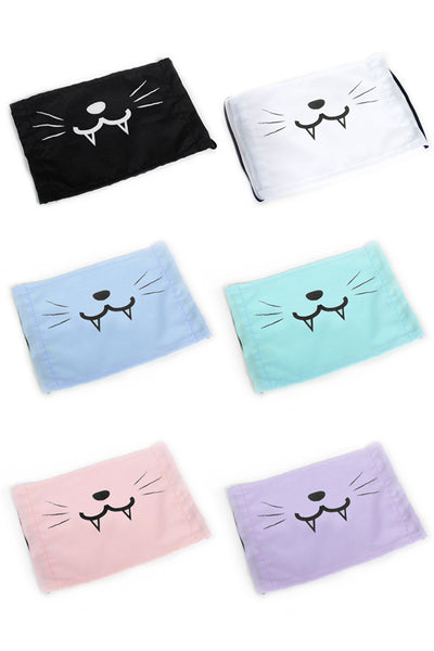 Cute Kitty Face Mask (with Fangs) (more colors)