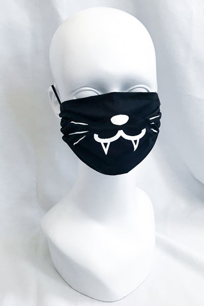 Cute Kitty Face Mask (with Fangs) (more colors)