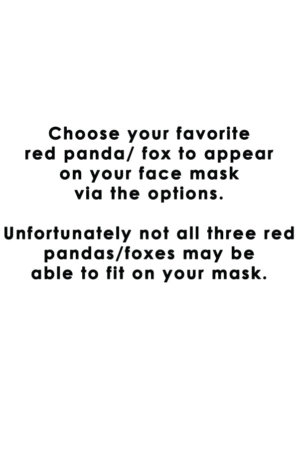 Playful Red Panda Fox Cotton Fabric Face Mask