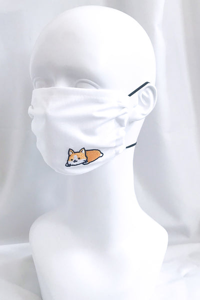 Embroidered Corgi Face Mask