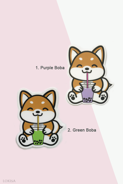Bubble Tea Boba Shiba Inu Vinyl Sticker