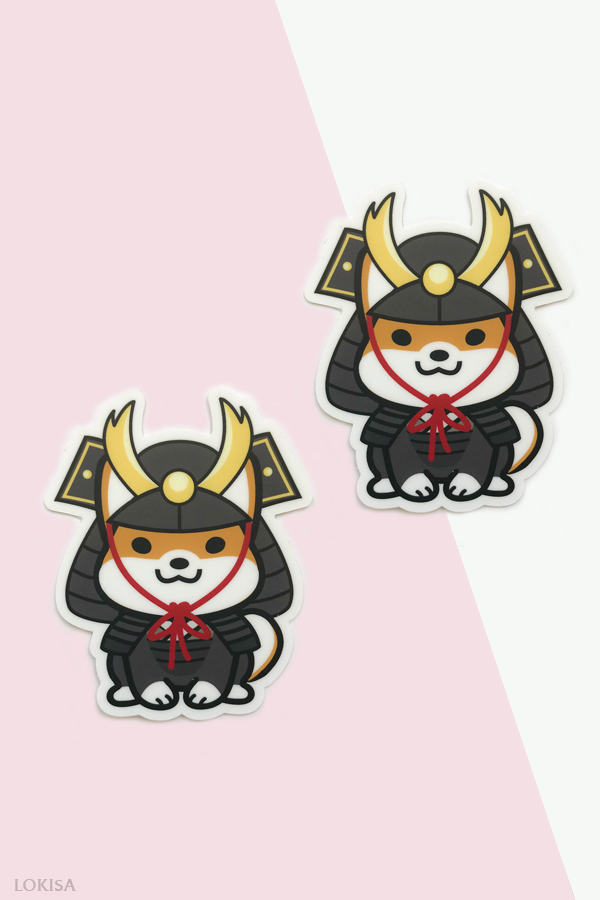 Japanese Samurai Warrior Shiba Inu Vinyl Sticker