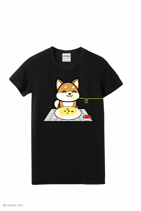 Shiba Inu Pasta Date T-Shirt - Boy Shiba