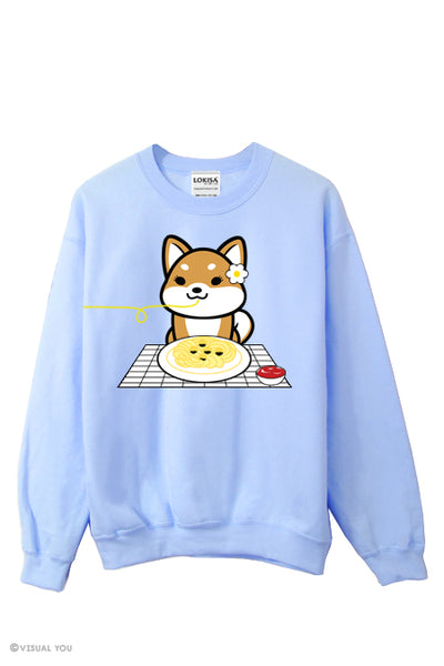 Shiba Inu Pasta Date Sweatshirt - Girl Shiba