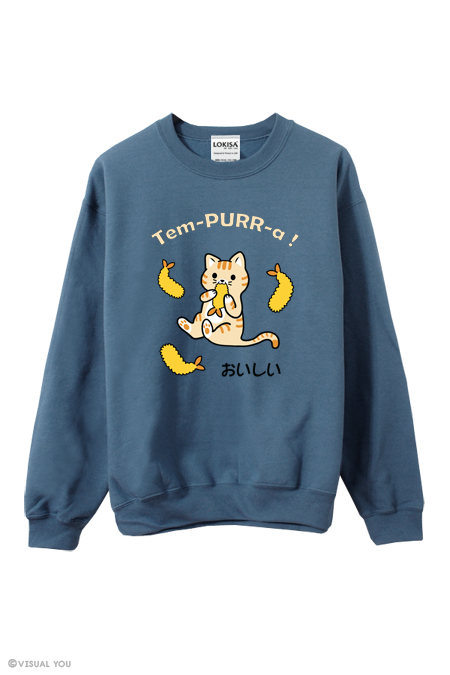 Tem-PURR-a Tempura Kitty Cat Sweatshirt