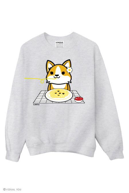 Corgi Pasta Date Sweatshirt - Girl Corgi