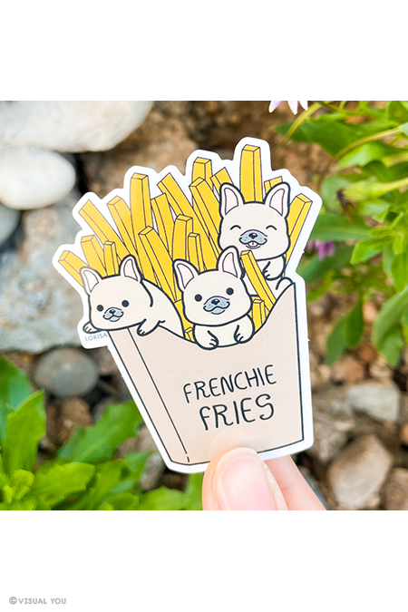Frenchie Fries French Bulldog Vinyl Sticker