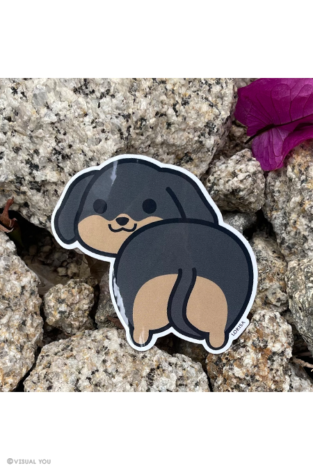 Black Wiener Dog Dachshund Butt Vinyl Sticker