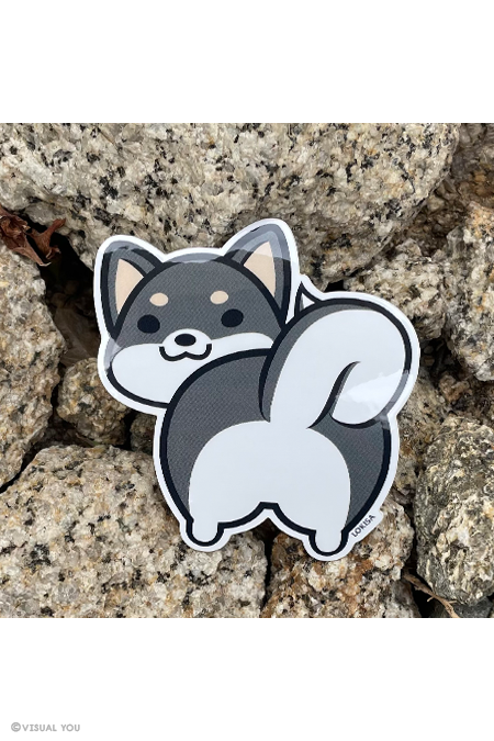 Black Shiba Butt Vinyl Sticker