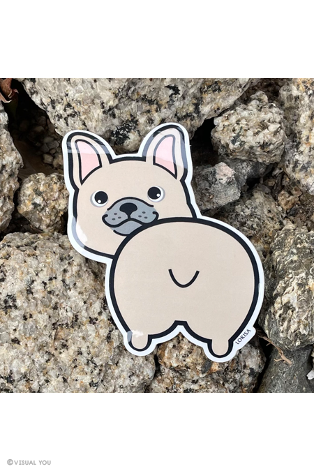 French Bulldog Butt Vinyl Sticker