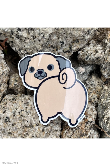 Pug Butt Vinyl Sticker