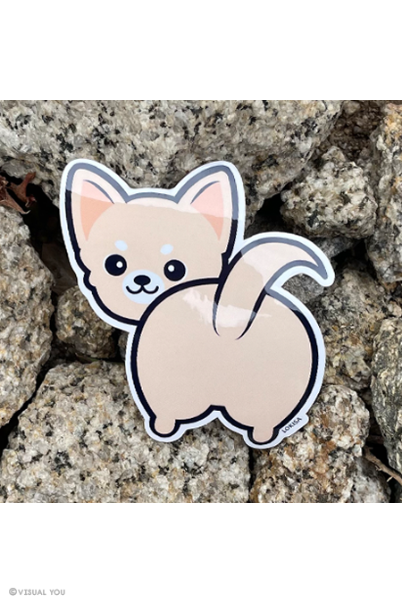 Cream Chihuahua Butt Vinyl Sticker