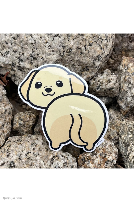 Yellow Labrador Butt Vinyl Sticker