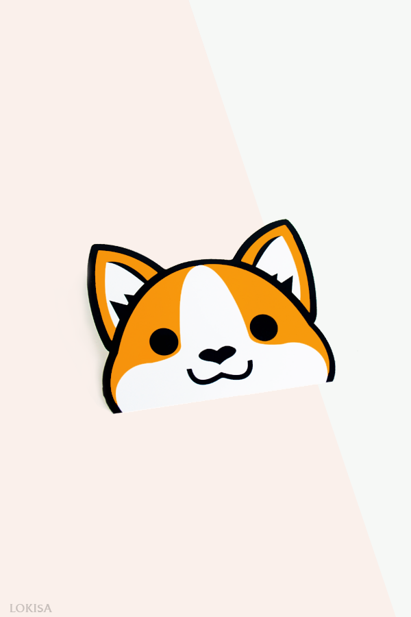 Peeking Corgi Vinyl Sticker