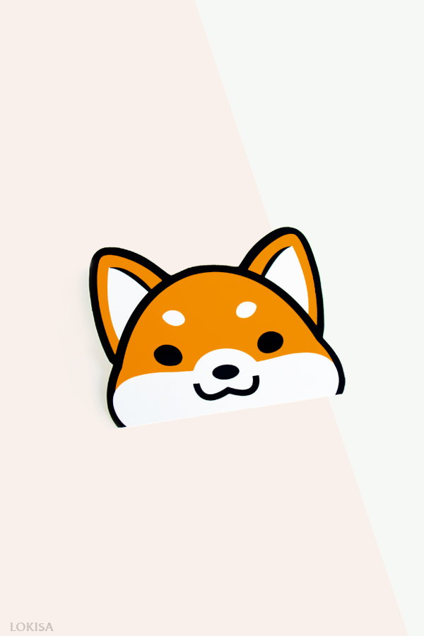 Peeking Shiba Inu Vinyl Sticker